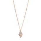 Fossil Diamond Rose Gold-tone Stainless Steel Necklace  Jewelry - Jof00423791