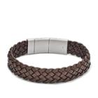 Fossil Brown Braided Leather Bracelet  Jewelry - Jf02933040