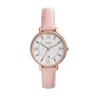 Fossil Jacqueline Three-hand Date Blush Leather Watch  Jewelry - Es4303
