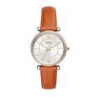 Fossil Carlie Three-hand Luggage Leather Watch  Jewelry - Es4344