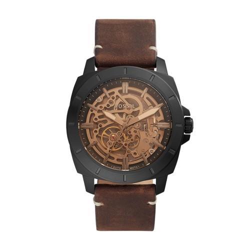 Fossil Privateer Sport Mechanical Brown Leather Watch  Jewelry - Bq2429