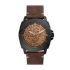Fossil Privateer Sport Mechanical Brown Leather Watch  Jewelry - Bq2429
