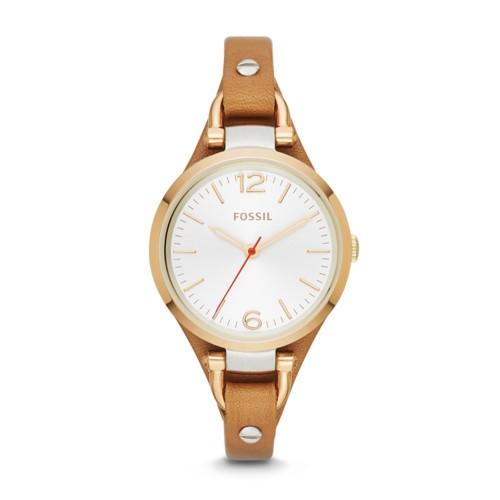 Fossil Georgia Tan Leather Watch   - Es3565