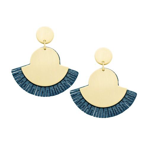 Fossil Fan Indigo Blue Earrings  Jewelry - Ja6942710