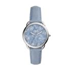 Fossil Tailor Three-hand Powder Blue Leather Watch  Jewelry - Es4418