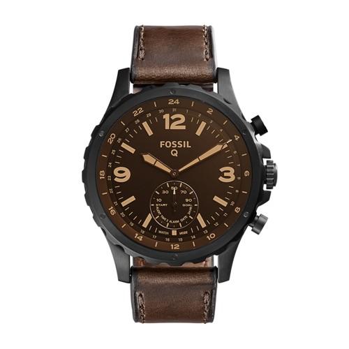 Fossil Refurbished Hybrid Smartwatch - Nate Dark Brown Leather   - Ftw1159j