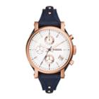 Fossil Original Boyfriend Chronograph Navy Leather Watch   - Es3838