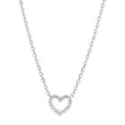 Fossil Open Heart Stainless Steel Necklace  Jewelry - Jof00464040