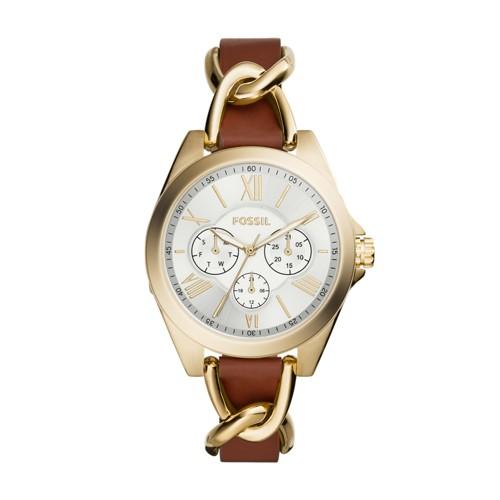 Fossil Modern Courier Multifunction Brown Leather Watch  Jewelry - Bq3411