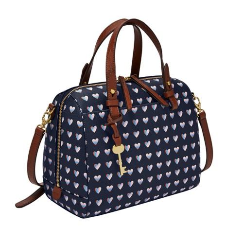 Fossil Rachel Satchel  Handbags Navy Multi- Zb7314414