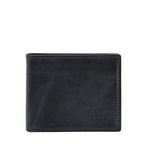 Fossil Derrick Rfid Flip Id Bifold  Wallets Midnight Navy- Ml3681406