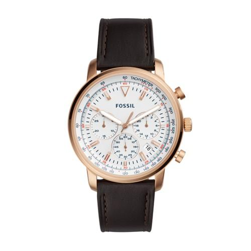 Fossil Goodwin Chronograph Brown Leather Watch  Jewelry - Fs5415
