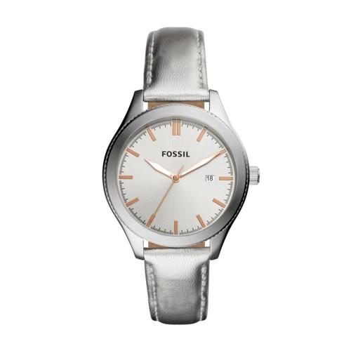 Fossil Typographer Three-hand Date Silver Metallic Watch  Jewelry - Bq3353