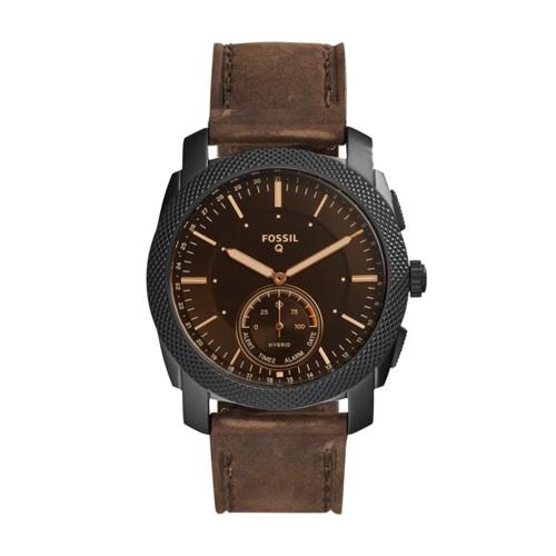 Fossil Hybrid Smartwatch - Q Machine Dark Brown Leather  Jewelry - Ftw1163