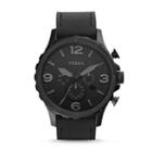Fossil Nate Chronograph Black Leather Watch   - Jr1354