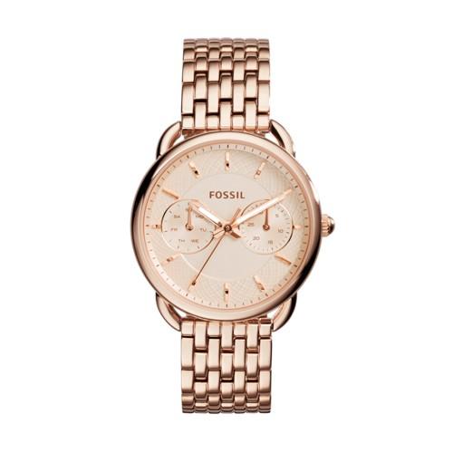 Fossil Tailor Multifunction Rose-tone Stainless Steel Watch  Jewelry - Es3713