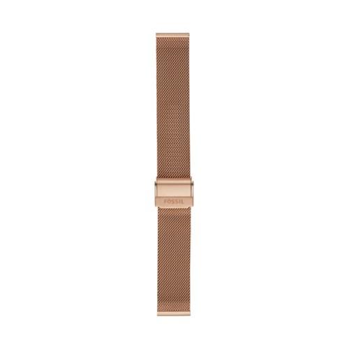 Fossil 18mm Rose-gold Tone Steel Mesh Bracelet   - S181375
