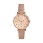 Fossil Jacqueline Three-hand Date Sand Leather Watch  Jewelry - Es4292
