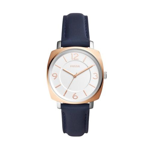 Fossil Blakely Three-hand Navy Leather Watch  Jewelry - Bq3302