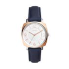 Fossil Blakely Three-hand Navy Leather Watch  Jewelry - Bq3302