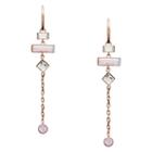 Fossil Linear Rose Gold-tone Stainless Steel Drop Earrings  Jewelry - Jof00457791