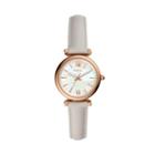 Fossil Carlie Mini Three-hand Mineral Gray Leather Watch  Jewelry - Es4529
