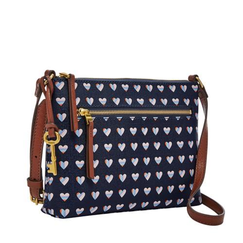 Fossil Fiona Ew Crossbody  Handbags Navy Multi- Zb7270414