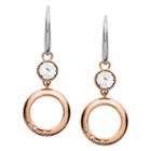 Fossil Open Circle Rose Gold-tone Stainless Steel Earrings  Jewelry - Jof00411791