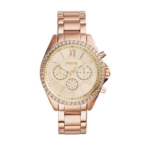 Fossil Modern Courier Chronograph Rose Gold-tone Stainless Steel Watch  Jewelry - Bq1774
