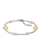 Fossil Tri-tone Diamond-shaped Bracelet  Jewelry - Jf02724998