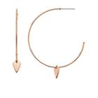 Fossil Heart Rose Gold-tone Stainless Steel Hoops  Jewelry Rose Gold- Jf03088791
