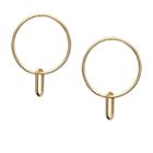 Fossil Front-facing Gold-tone Brass Hoop Earrings  Jewelry - Ja6968710