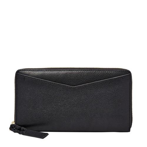 Fossil Caroline Rfid Zip Around Wallet  Wallet Black- Sl7354001