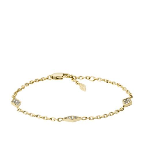 Fossil Diamond Gold-tone Stainless Steel Bracelet  Jewelry - Jof00421710