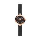 Fossil Kerrigan Mini Three-hand Black Leather Watch  Jewelry - Bq3478