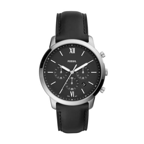Fossil Neutra Chronograph Black Leather Watch  Jewelry - Fs5452