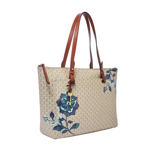 Fossil Rachel Tote  Handbags Blue Floral- Zb7774452