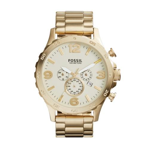Fossil Nate Chronograph Gold-tone Stainless Steel Watch   - Jr1479
