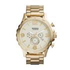 Fossil Nate Chronograph Gold-tone Stainless Steel Watch   - Jr1479