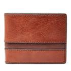 Fossil Easton Rfid Traveler  Wallet Brown Multi- Sml1434914