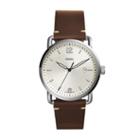 Fossil The Commuter Three-hand Date Brown Leather Watch  Jewelry - Fs5275