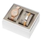 Fossil Suitor Multifunction Rose Gold-tone Stainless Steel Watch And Jewelry Gift Set  Jewelry - Bq3239set