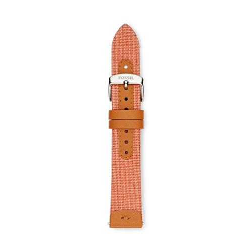 Fossil Papaya Canvas And Leather Watch Strap   - S141096