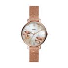 Fossil Jacqueline Three-hand Rose Gold-tone Stainless Steel Watch  Jewelry - Es4534