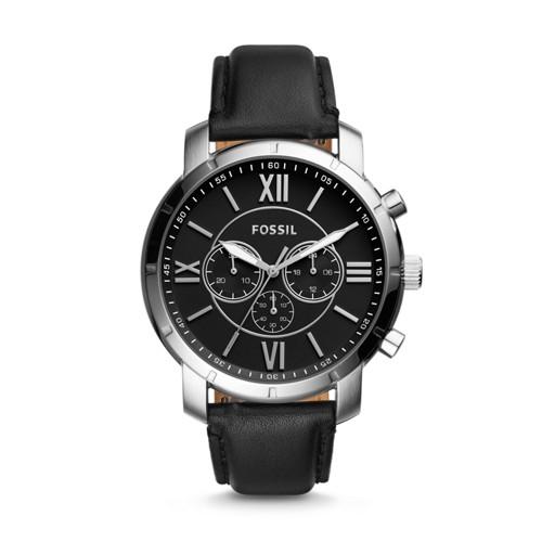 Fossil Flynn Chronograph Black Leather Watch  Jewelry - Bq1130