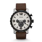 Fossil Nate Chronograph Brown Leather Watch   - Jr1390