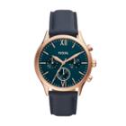 Fossil Fenmore Midsize Multifunction Navy Leather Watch  Jewelry - Bq2412