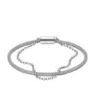 Fossil Double-strand Mesh And Stainless Steel Bracelet  Jewelry - Jf03023040