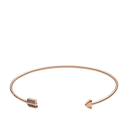 Fossil Bronzite Rose Gold-tone Steel Cuff  Jewelry - Jf02963791