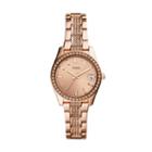 Fossil Scarlette Three-hand Date Rose Gold-tone Stainless Steel Watch  Jewelry - Es4509